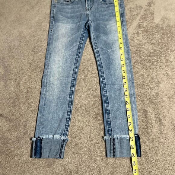 True Religion Girls Blue Denim Jeans Skinny Wash Distressed Size 7 (F6) - Picture 3 of 12